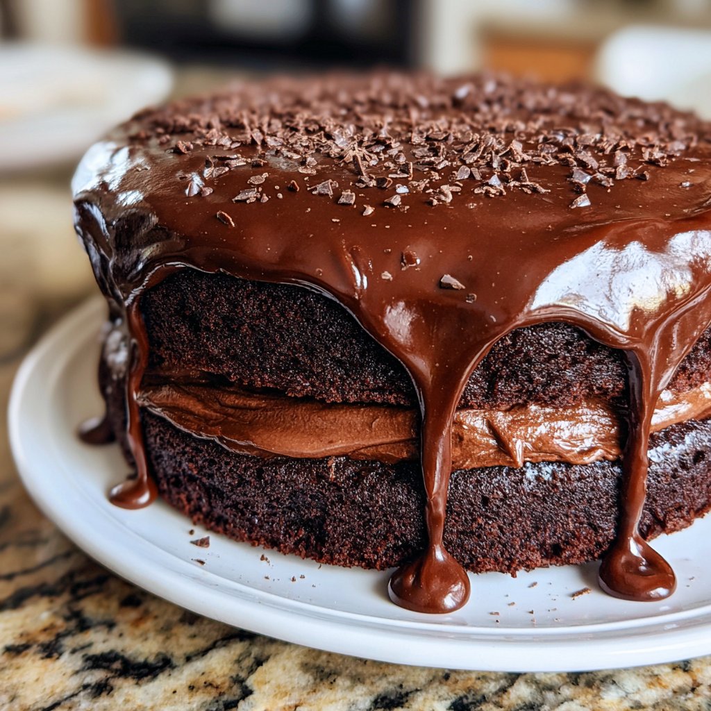 Rich Chocolate Cake With Chocolate Buttercream