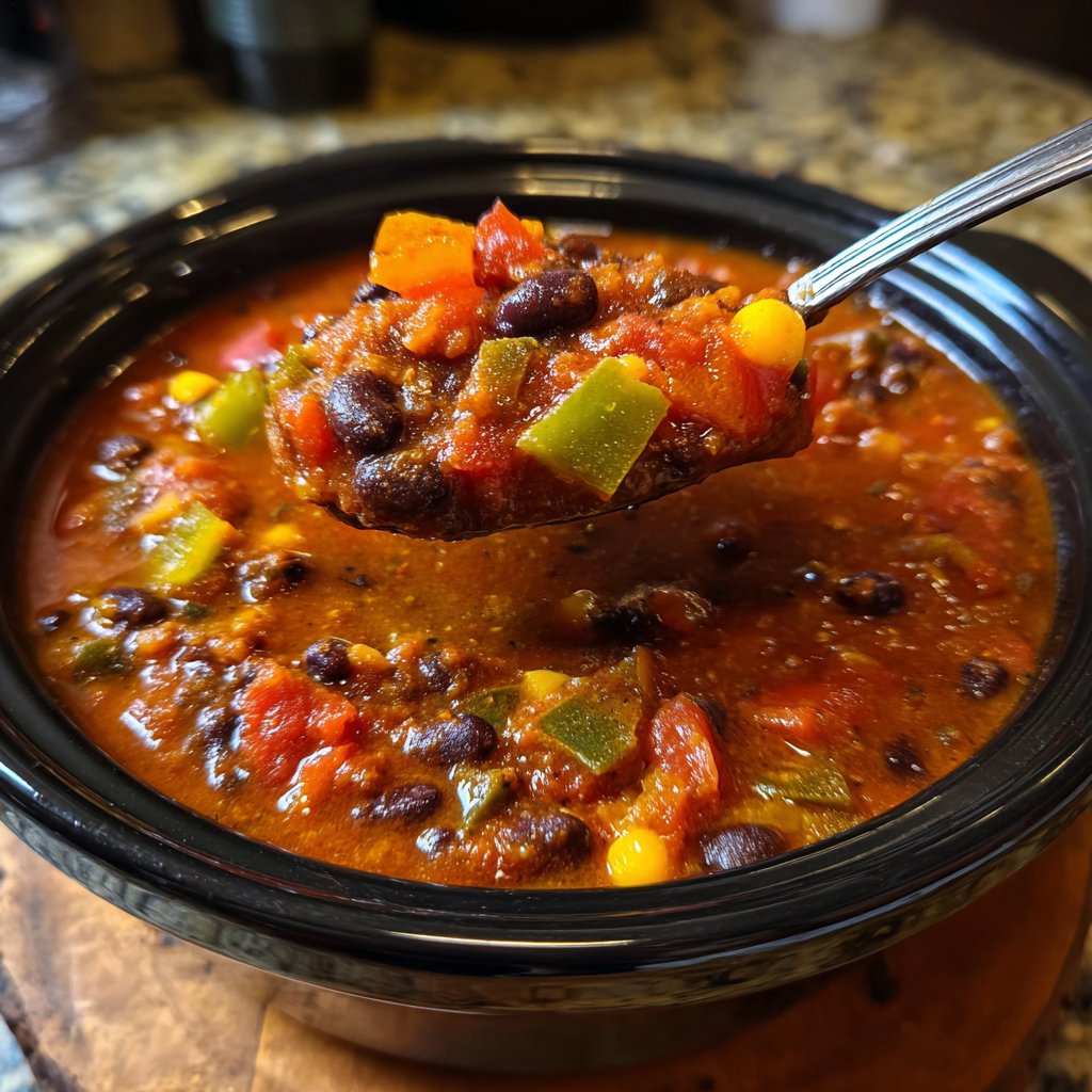 Healthy Crockpot Black Bean Chili