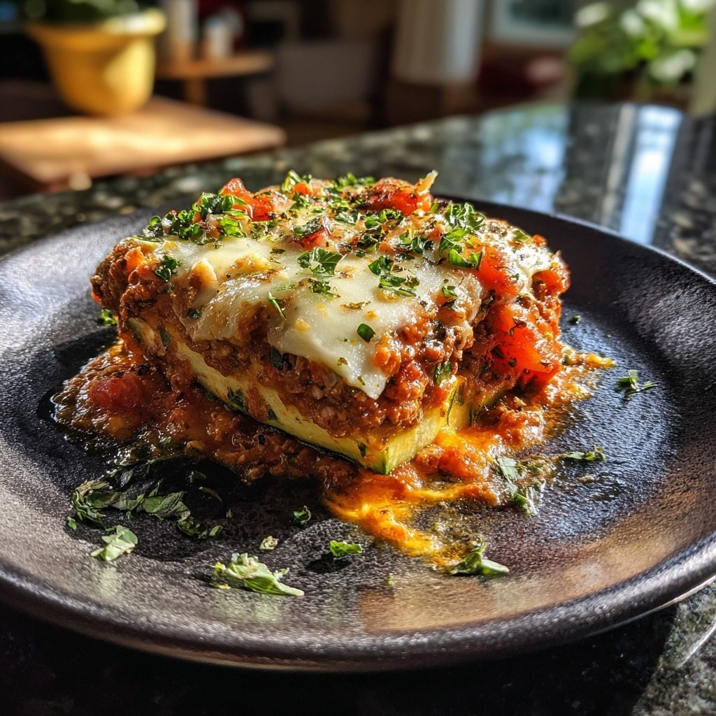 Zucchini Lasagna With Meat Sauce