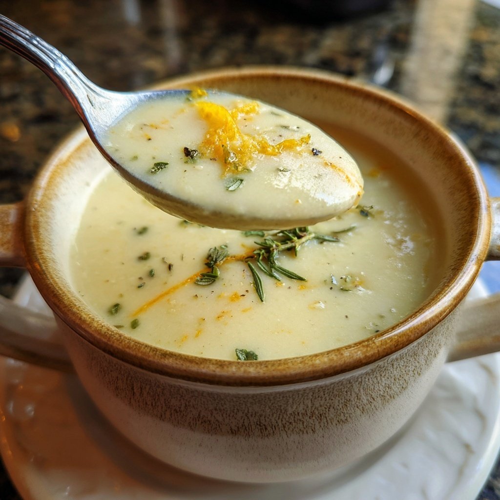 Creamy Lemon White Bean Soup Bowl
