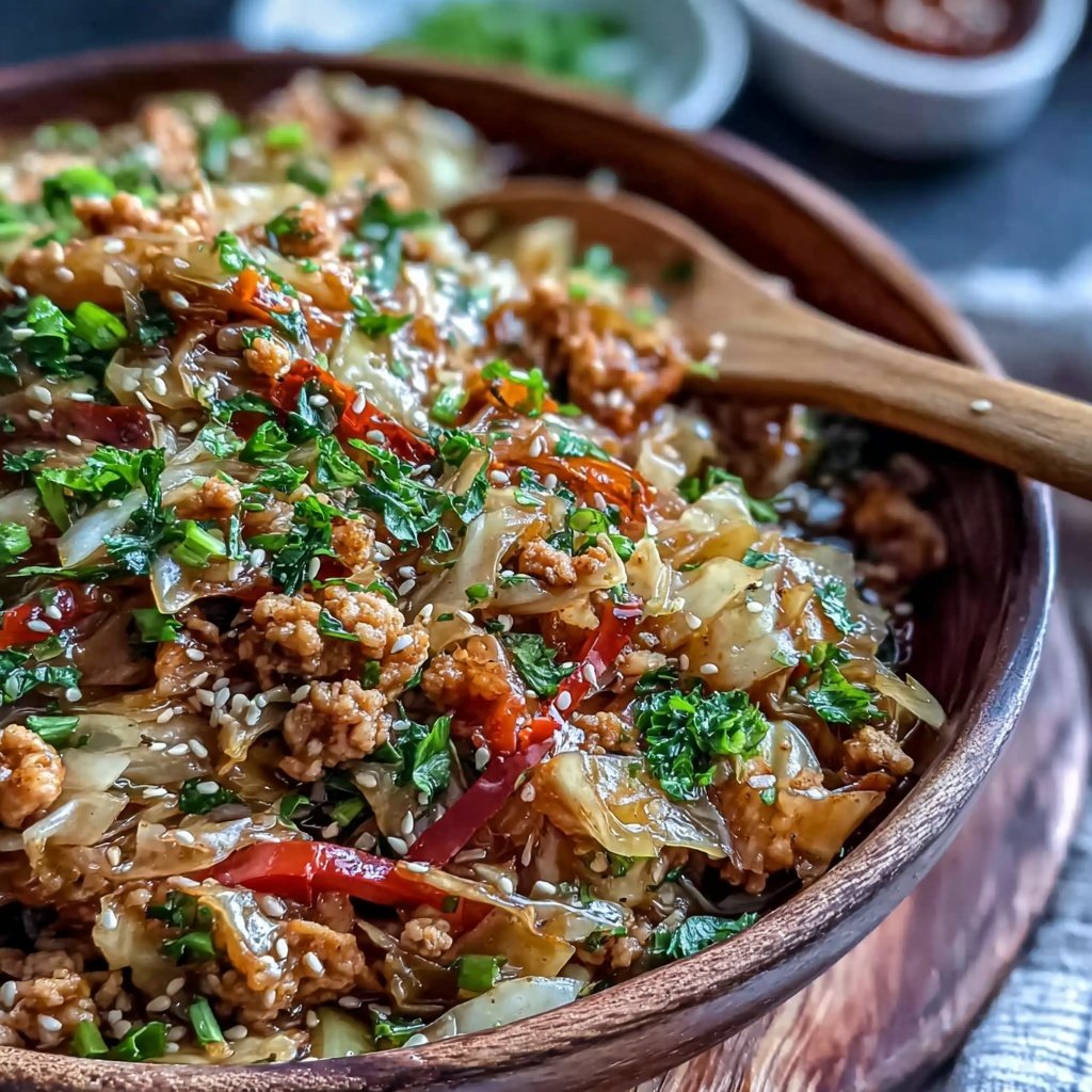 Ground Chicken And Cabbage Stir Fry