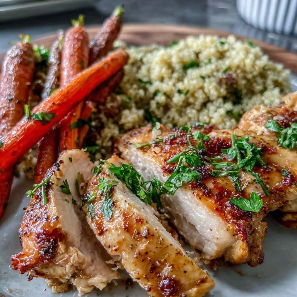 Healthy Chicken With Roasted Carrots And Quinoa