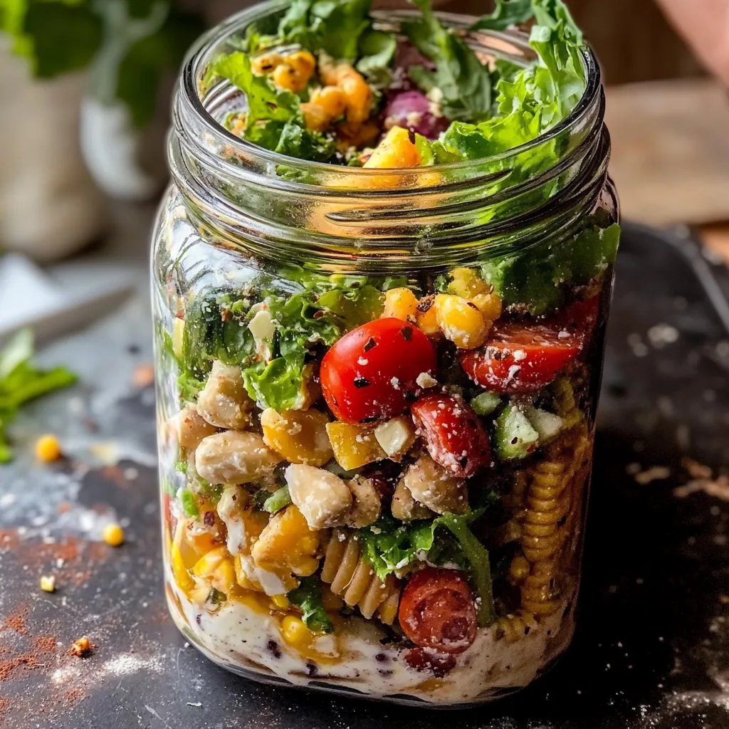 Mason Jar Mediterranean Salad