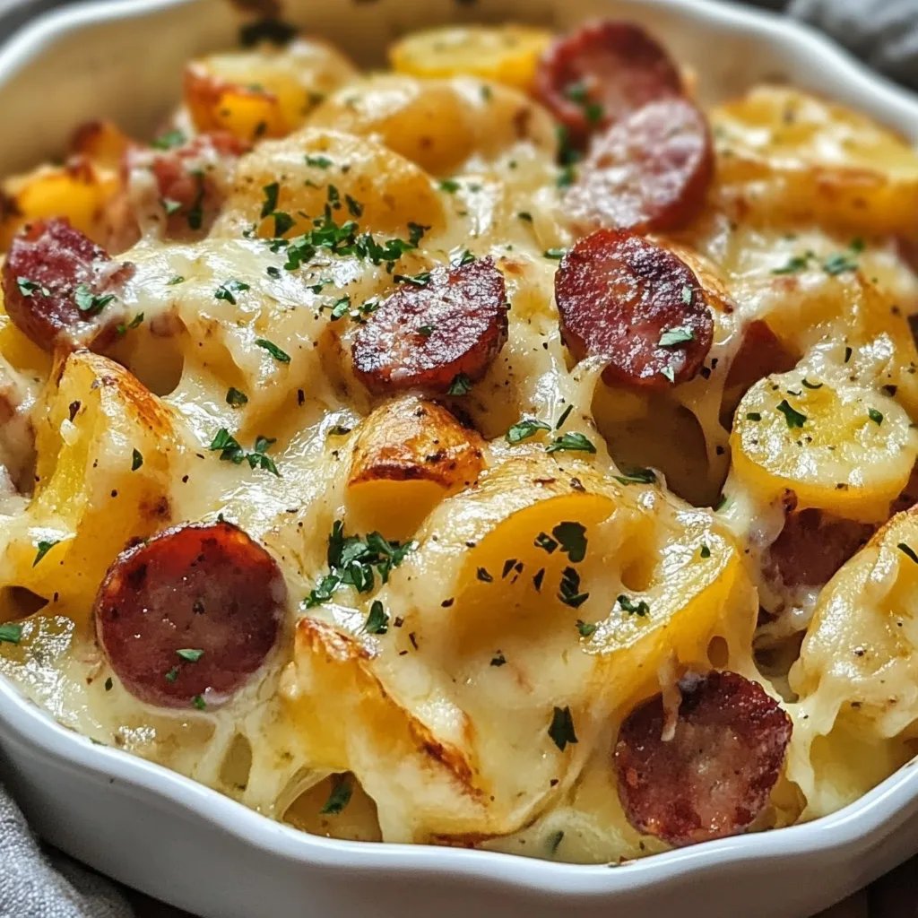 Cheesy Ranch Potatoes and Smoked Sausage