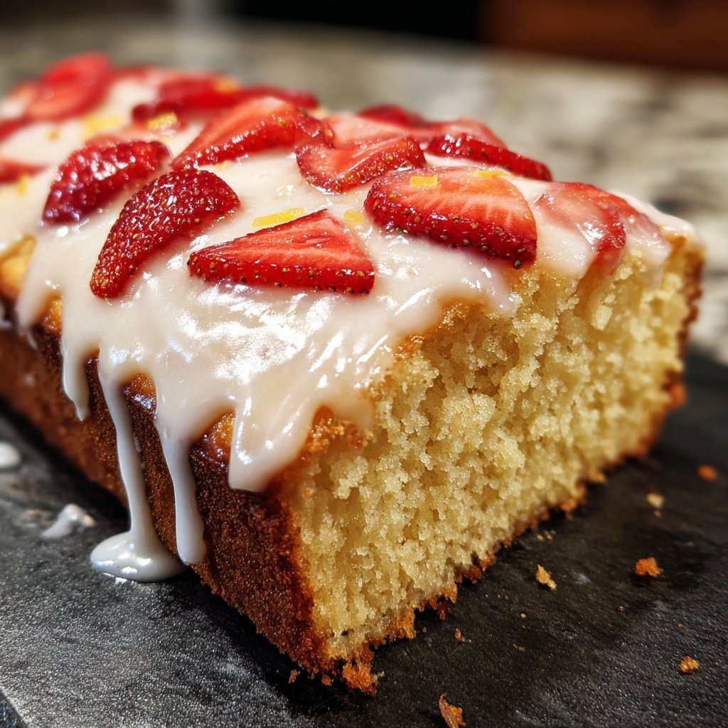 Moist Vanilla Strawberry Sheet Cake