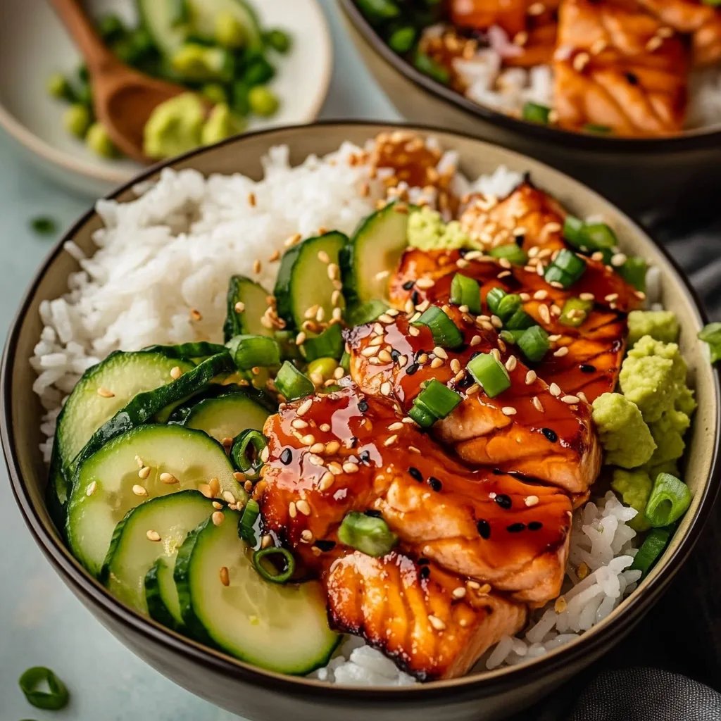 Honey Sriracha Salmon Bowls
