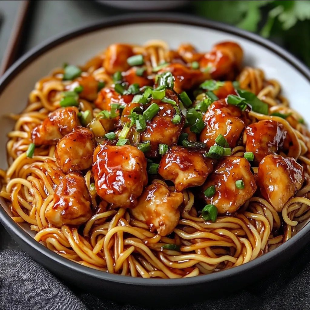 Sticky Garlic Chicken Noodles