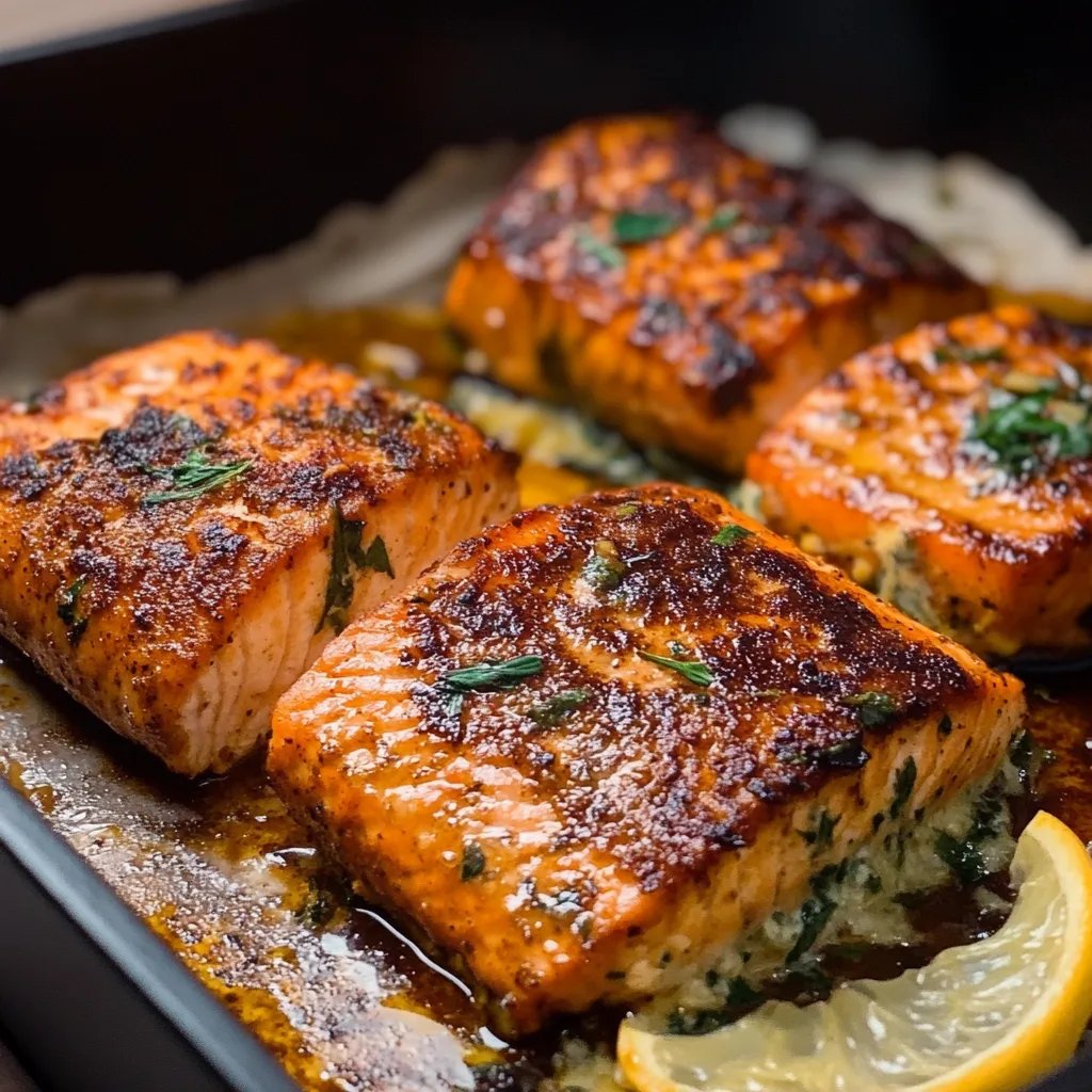 Blackened Cajun Stuffed Salmon